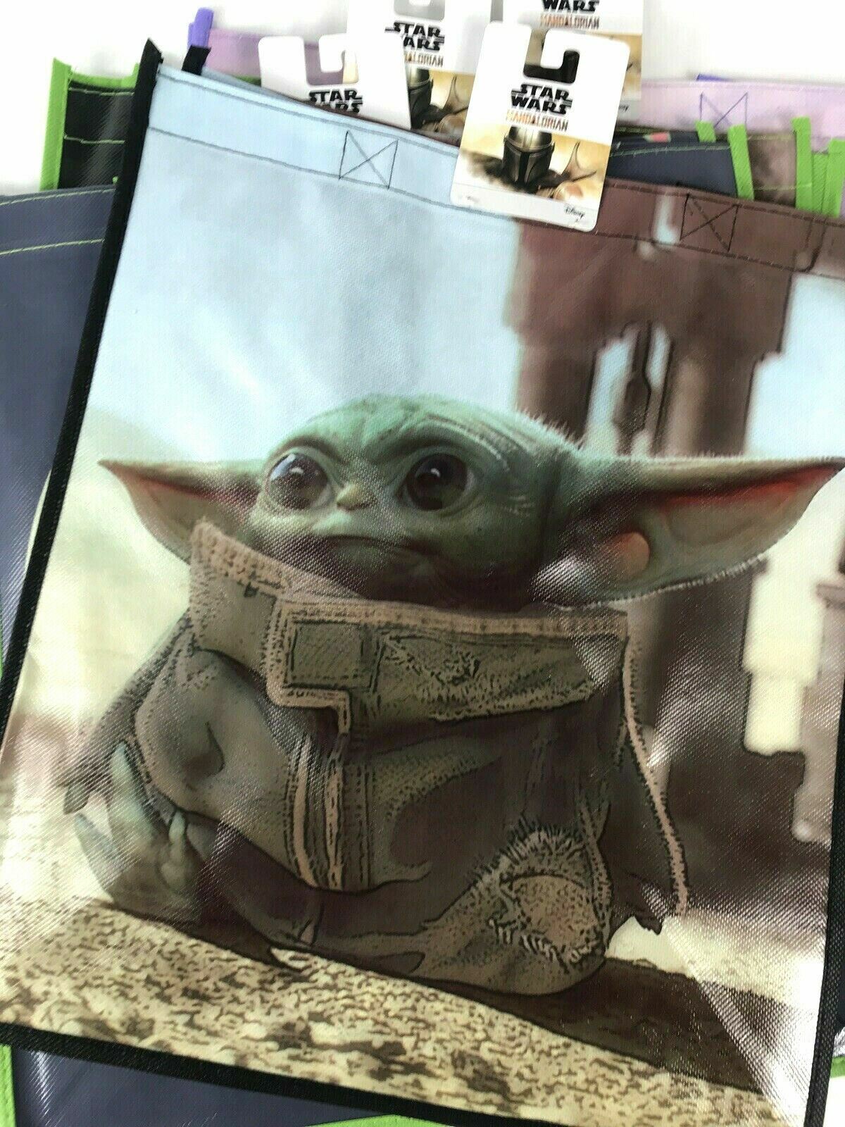 Set of 4 Star Wars The Mandalorian Baby Yoda Reusable Party Tote Gift Bags