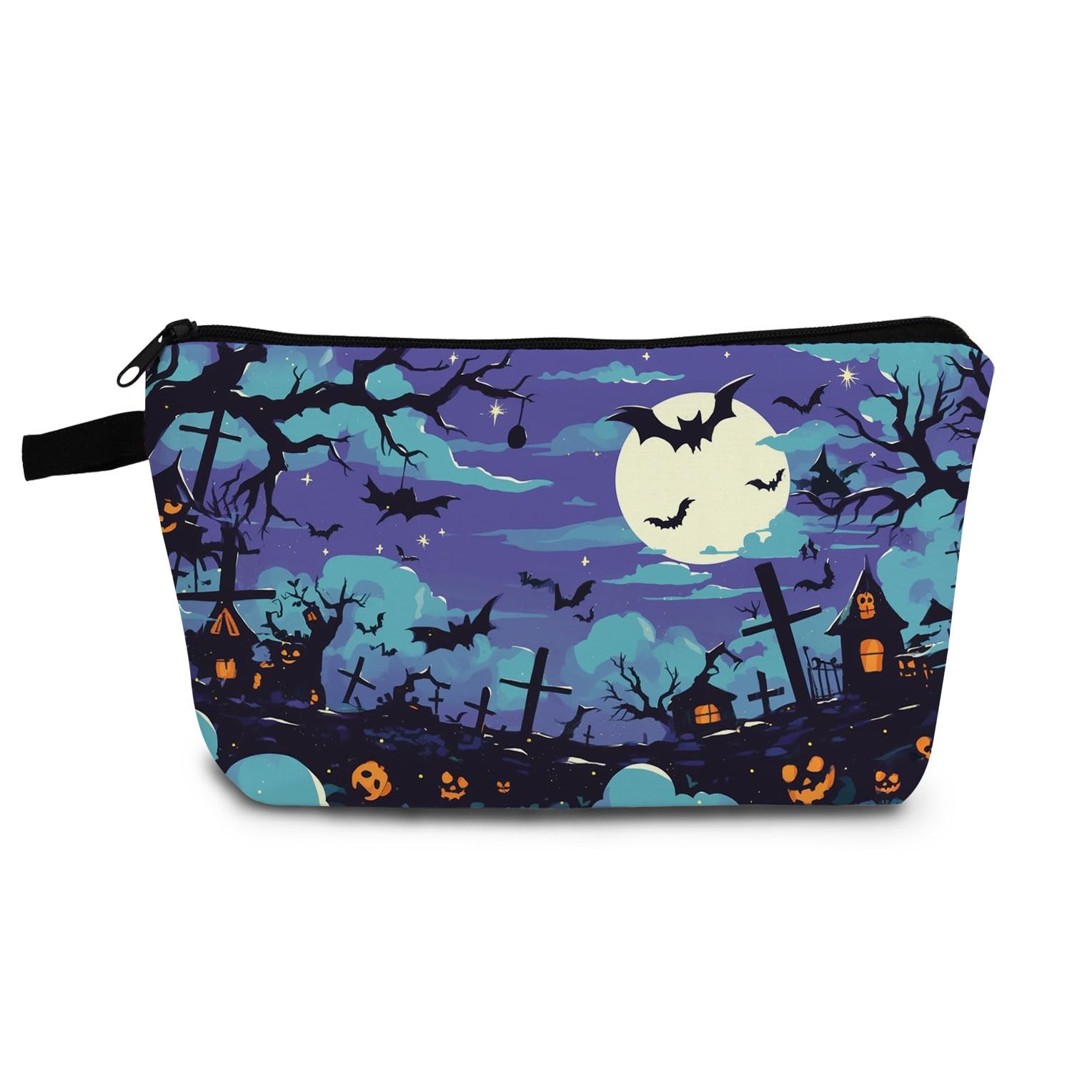 YULUENZE Pumpkin Bat Present Cartoon Halloween Makeup Bag hzz14808