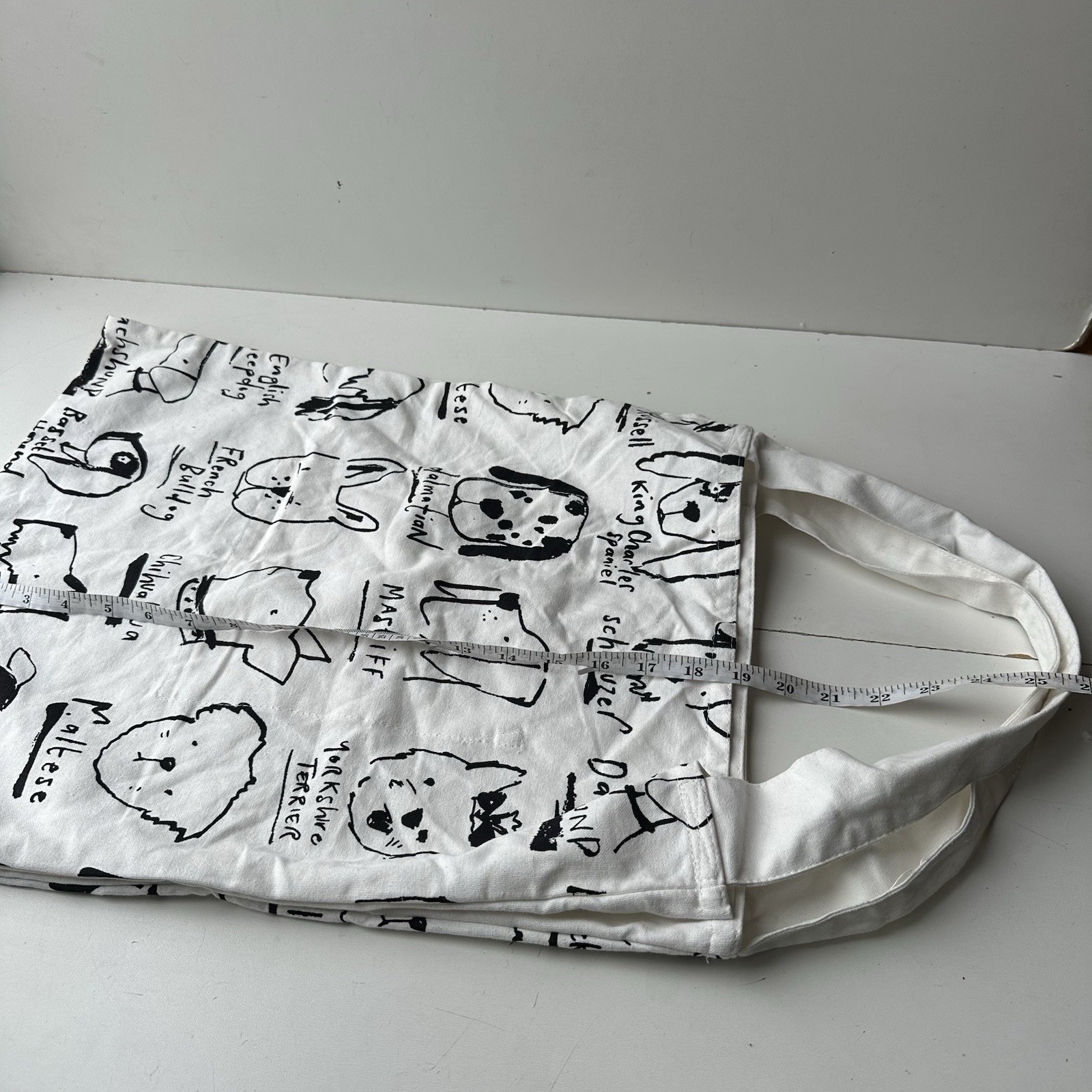 World Market Dog Canvas Tote Dog ￼Breeds Beige And Black
