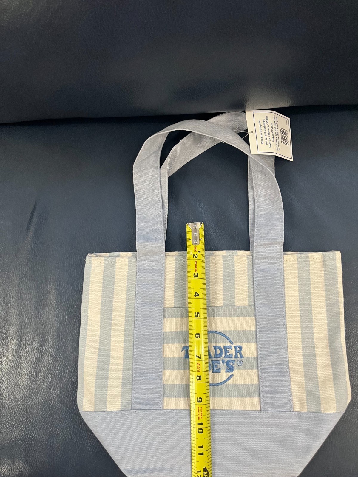 trader joe’s pastel striped mini tote bags 2 pack!!!! blue and green!!!