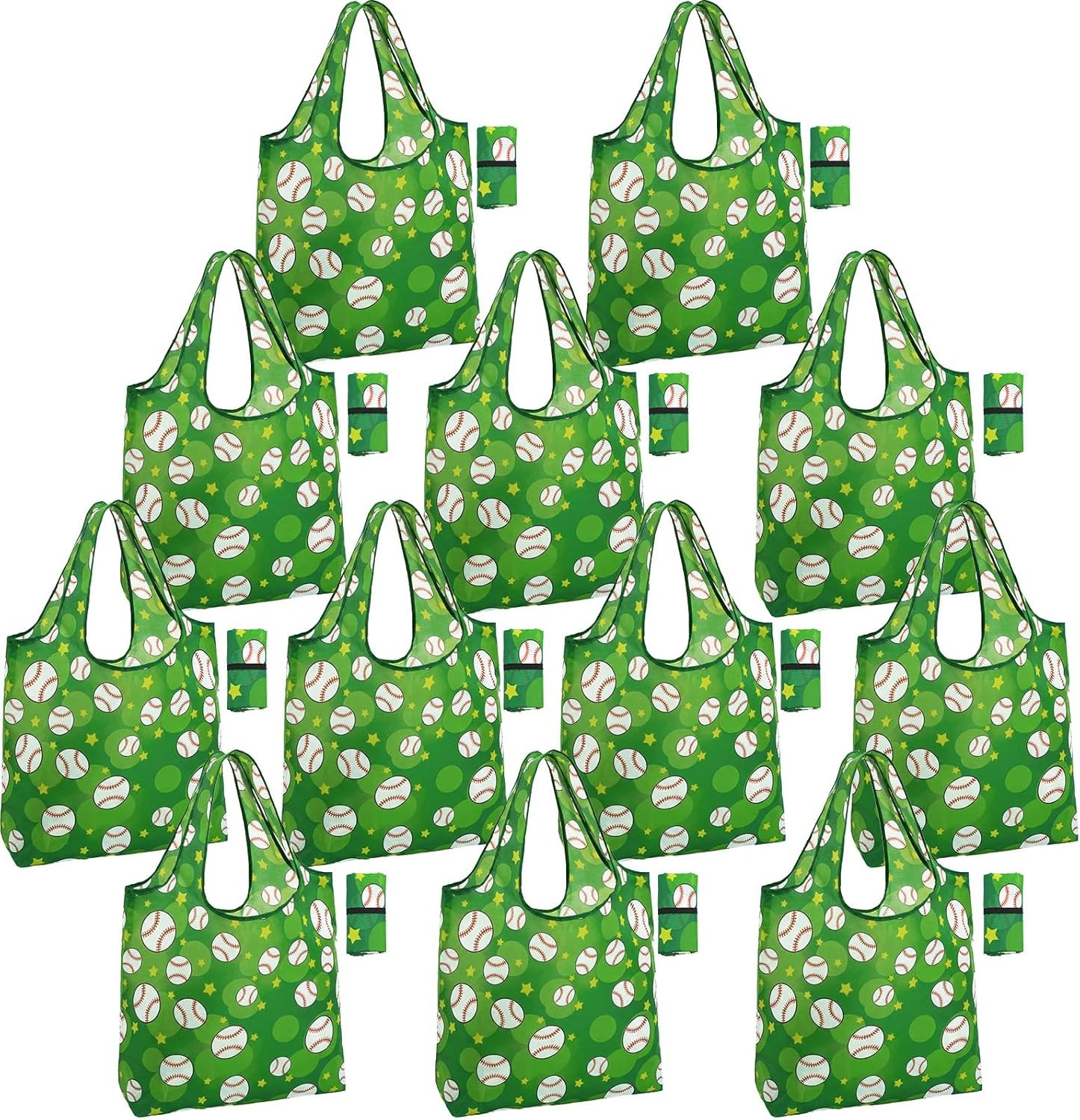 12-pack Baseball Party Tote Bags Women Large 15 x 16 x 5 in Durable Reusable