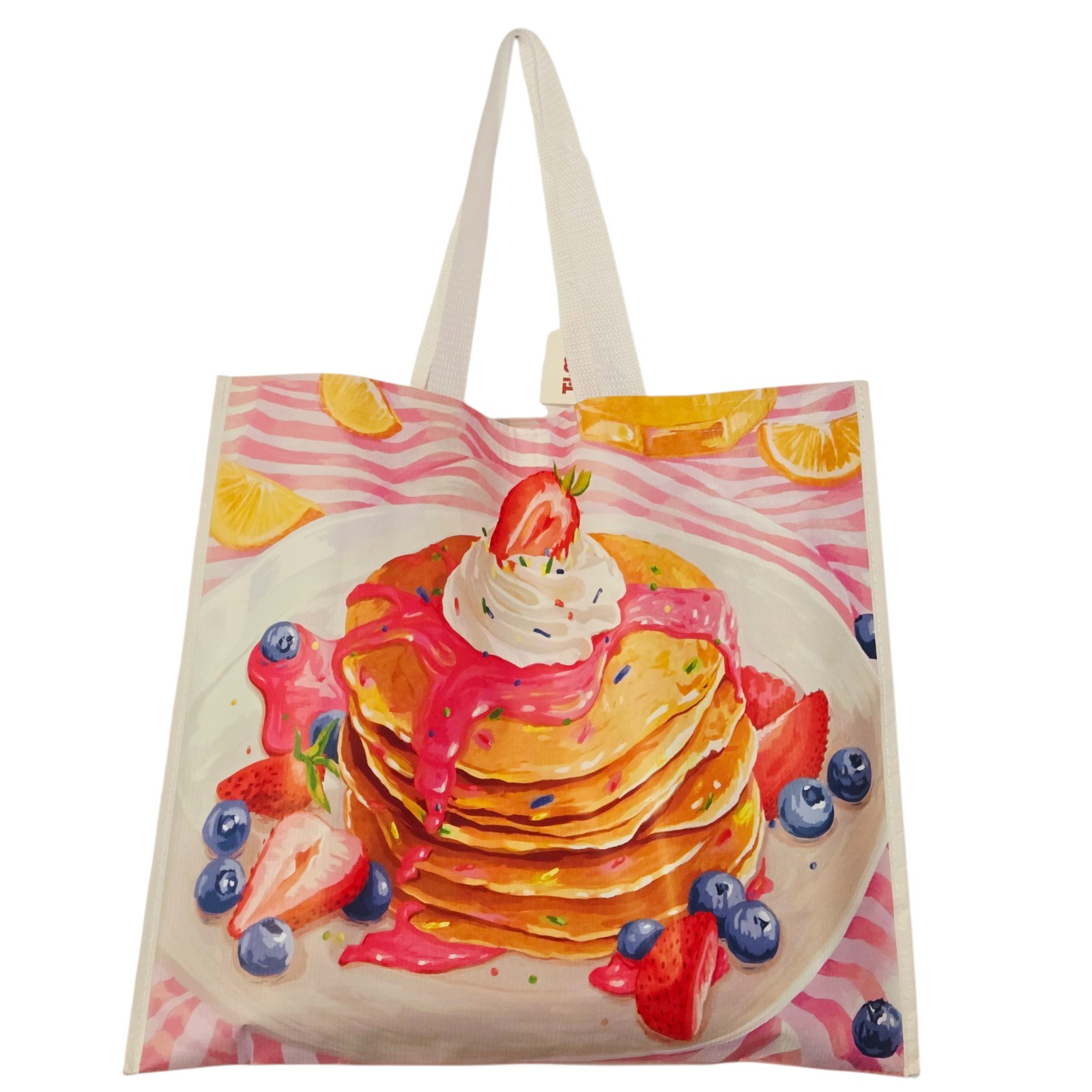 Pancakes Sprinkles Whipped Cream Fruit Strawberries TJMaxx Tote Bag Gift New