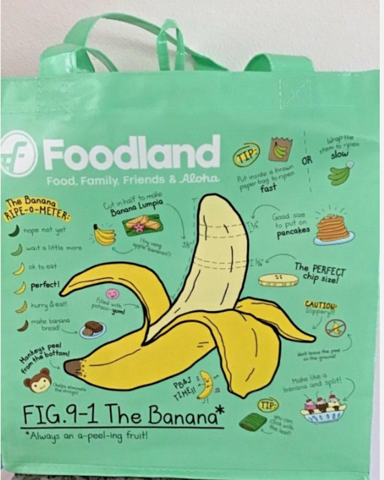 HAWAII FOODLAND Tropical Reusable Bag -1 bag / NEW
