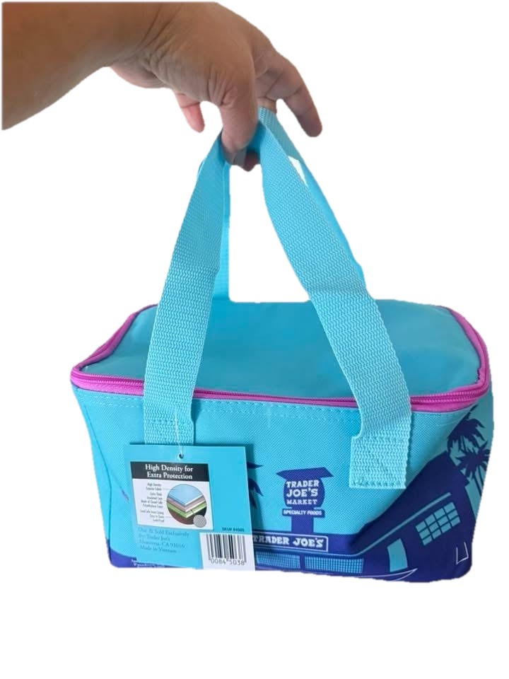 NEW! Trader Joe’s MINI Tote Bag Insulated New Summer 2026-Blue/Purple/Pink