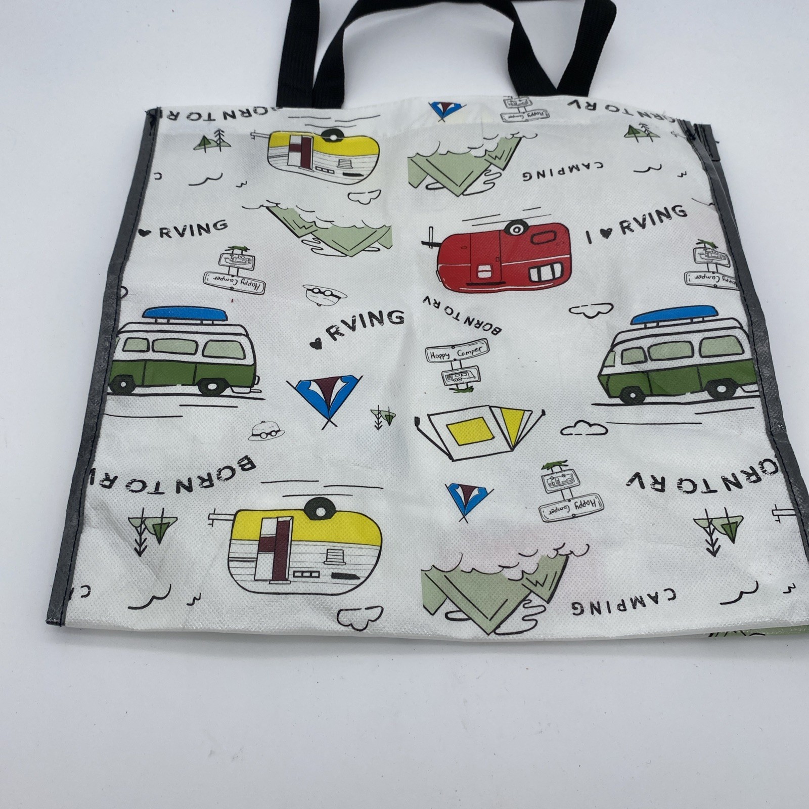 Born to RV Campground Reusable Bag 14x14x5 Camping Tent Theme Rving