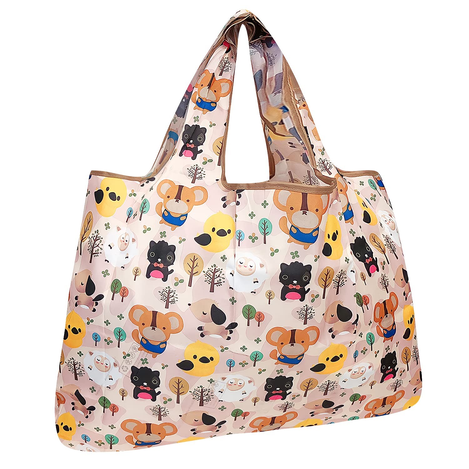 Large Reusable Tote Bag Eco Friendly Foldable Lightweight Carry Up to 44 lbs