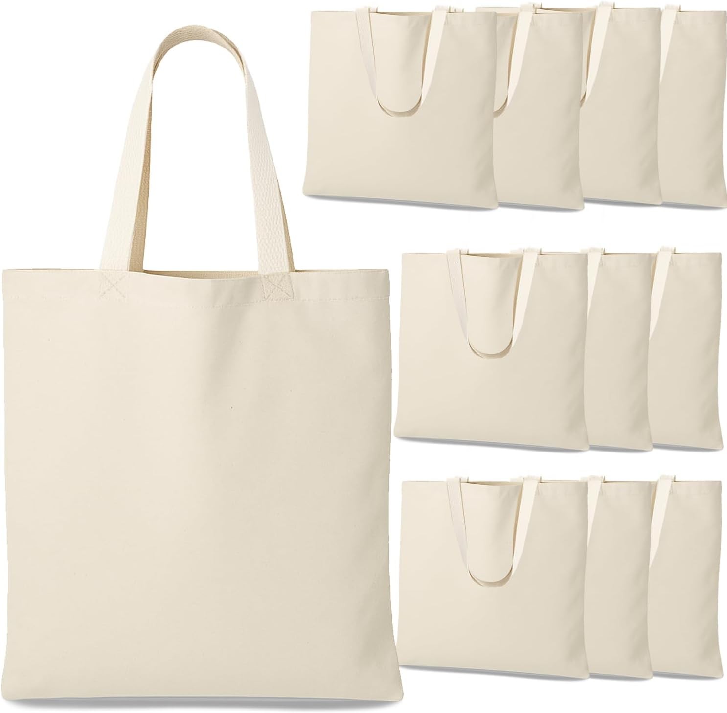 13 x 11 Inch Pack of 26 Canvas Tote Bag Bulk Cotton Totes Embroidery Crafting