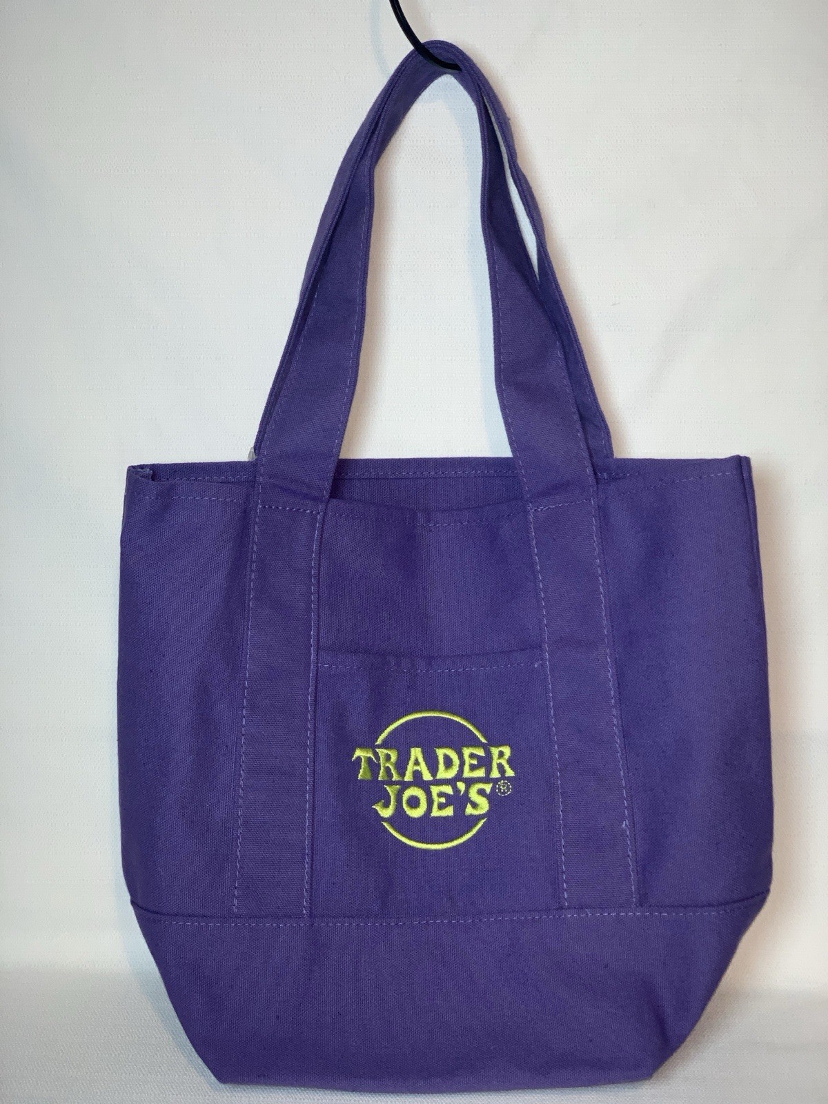 VIRAL Trader Joe’s Purple Canvas Mini Tote Shopper School Lunch Bag Limited NWT