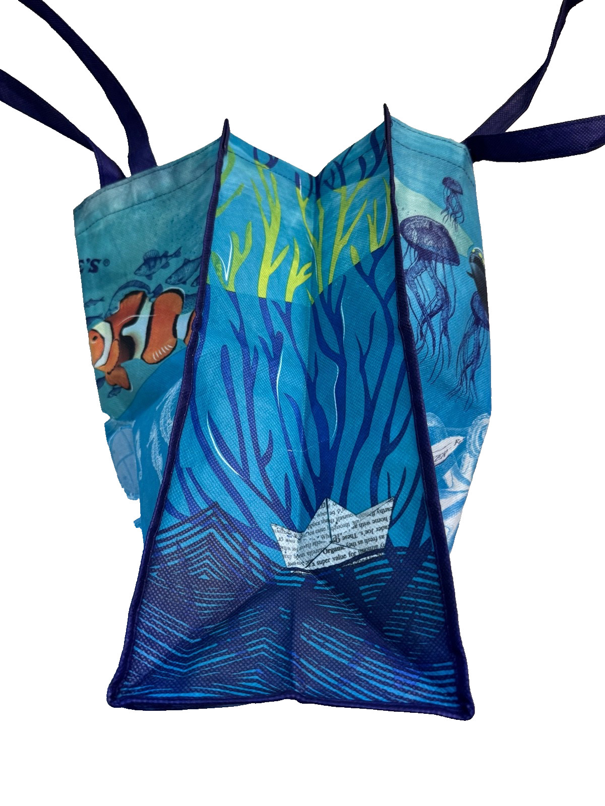 TRADER JOE’S ECO Reusable Shopping Grocery Bag – OCEAN/MARINE LIFE Themed