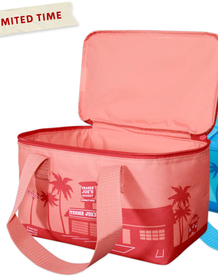 Brand New Trader Joe’s Mini Insulated Cooler Tote Bag – Peach
