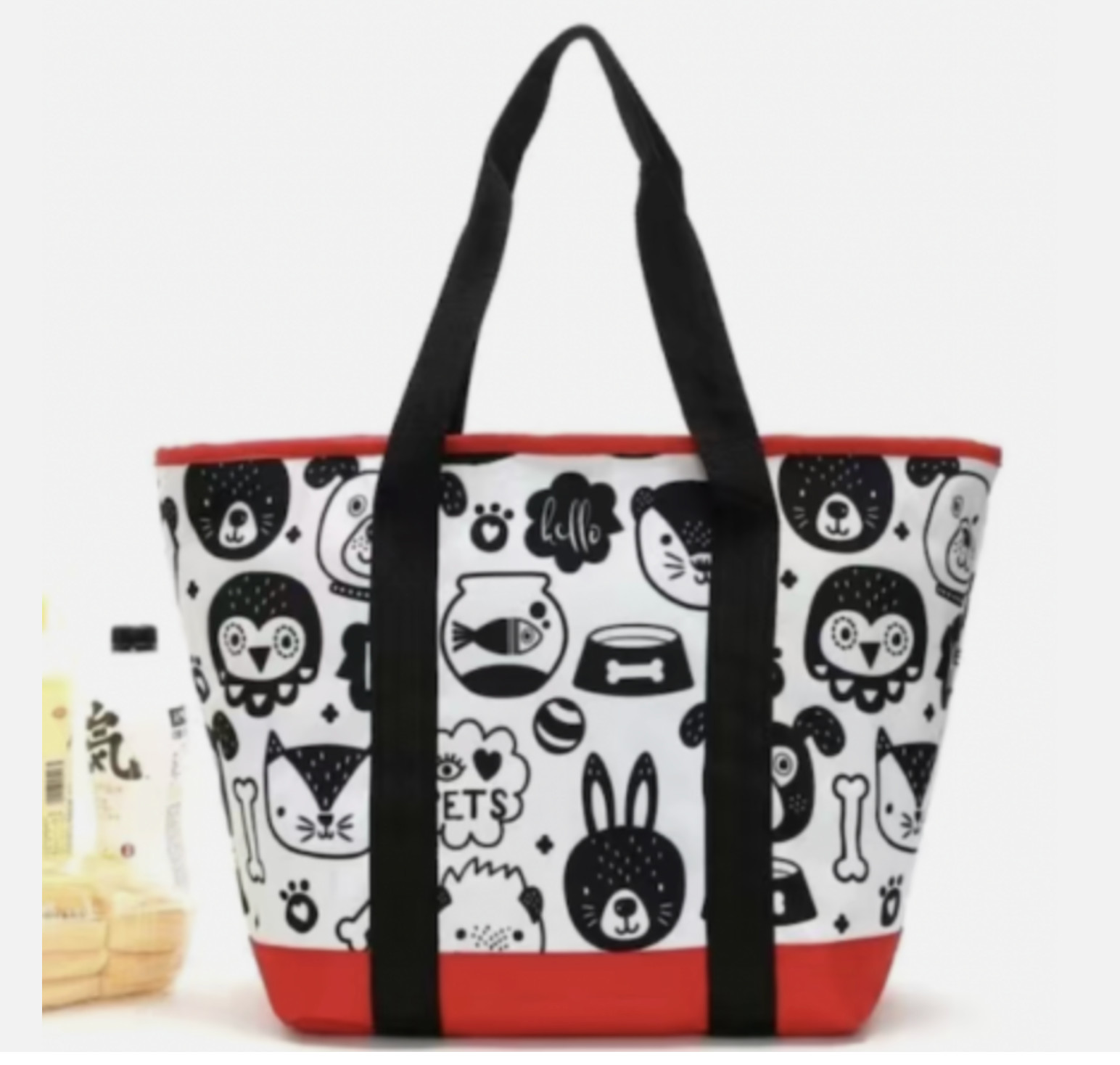 Petco Dog Doodle Large Insulated Grocery Tote Bag Canvas Heavy Duty 8 Gal Zipper