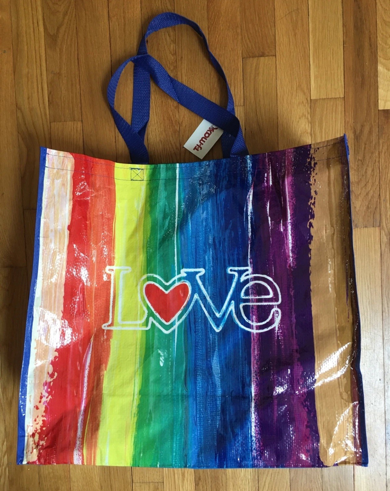 LOVE Rainbow 🌈Reusable Shopping Bag~EcoTote TJ Maxx Colorful NWT