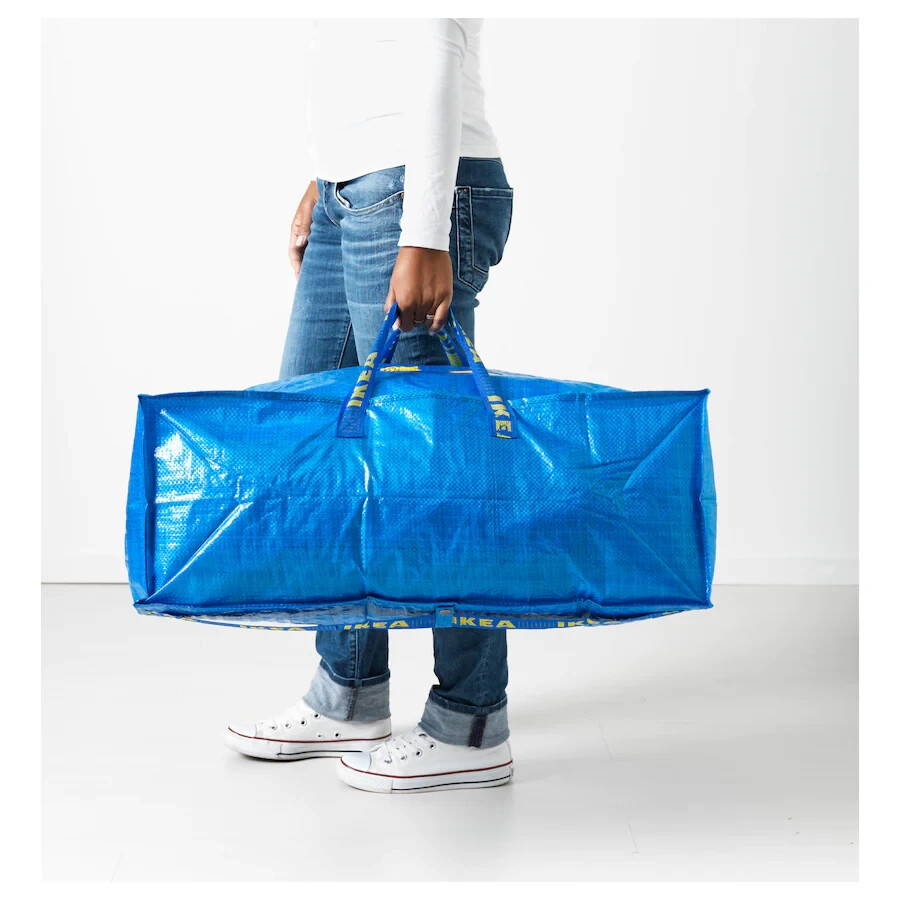 IKEA TRUNK BLUE BAG Shopping Grocery Laundry Storage Tote Bags Strong FRAKTA.