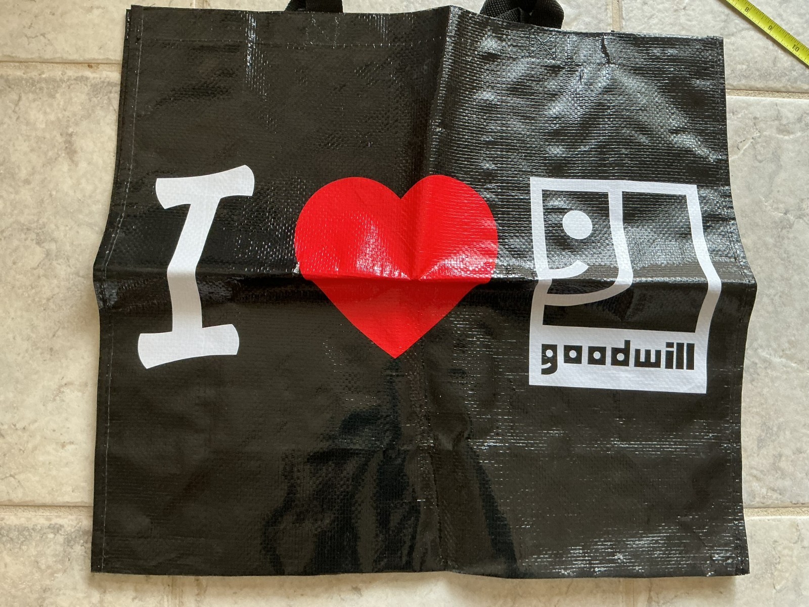 I Love Goodwill Large Recycled Reusable Shopping Tote Grocery Bag 18x20x8″ NEW