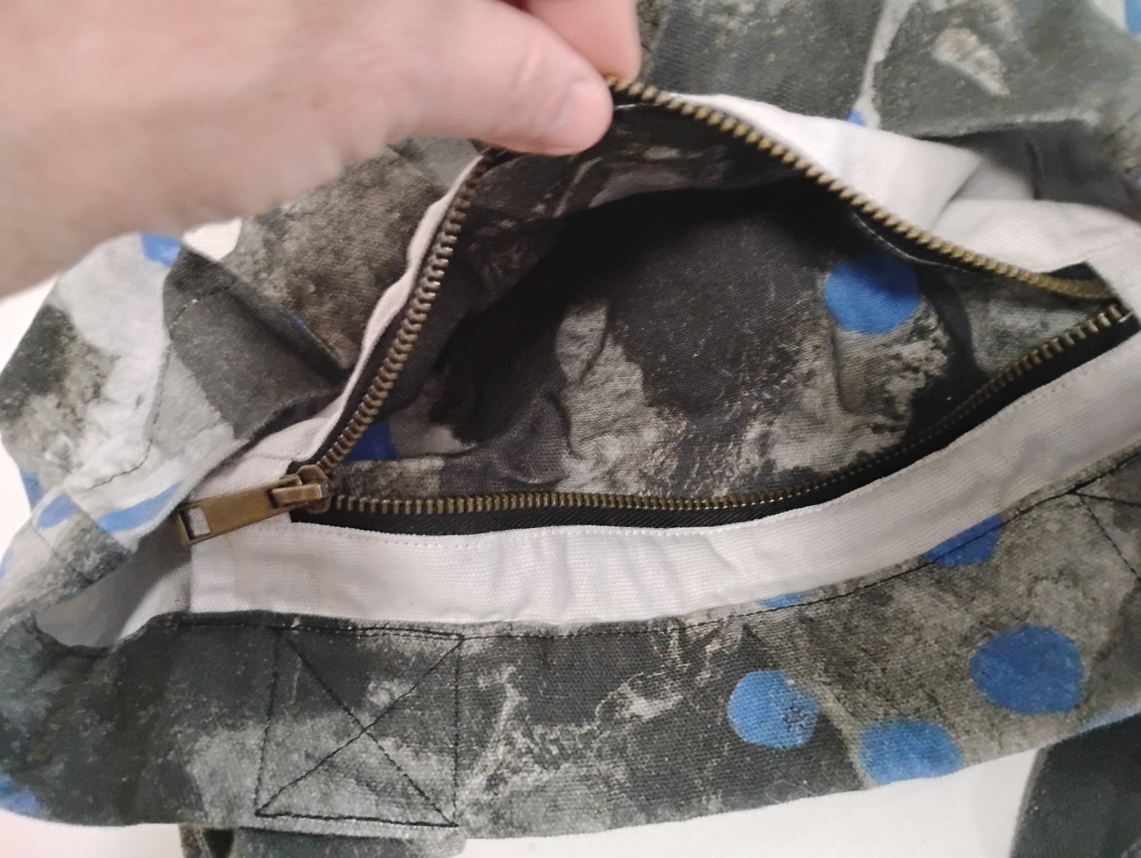 IKEA Canvas Tote Bag Black Gray Blue Annanstans Cotton