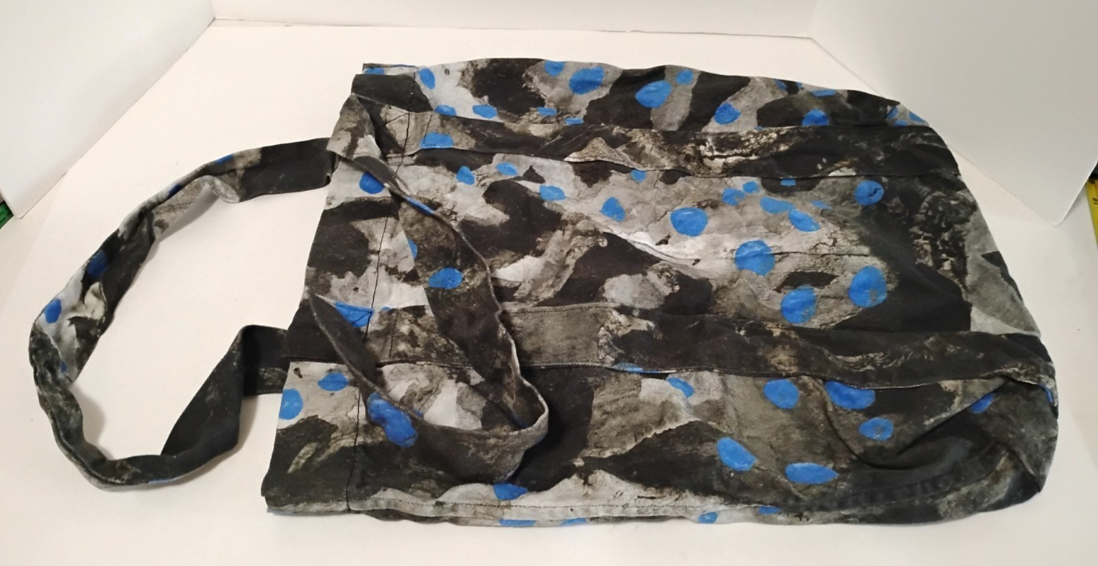 IKEA Canvas Tote Bag Black Gray Blue Annanstans Cotton
