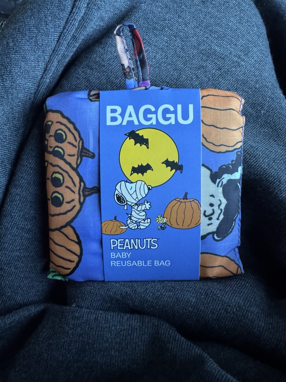 BAGGU Peanuts Baby Reusable Bag Pumpkin Patch Foldable Recycled Polyester