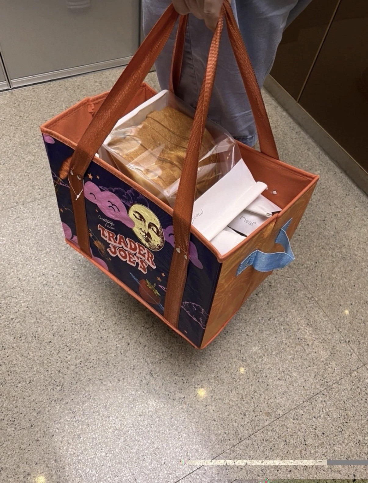 New Trader Joe’s Stand Up Collapsible Reusable Grocery Tote Shopping Bag