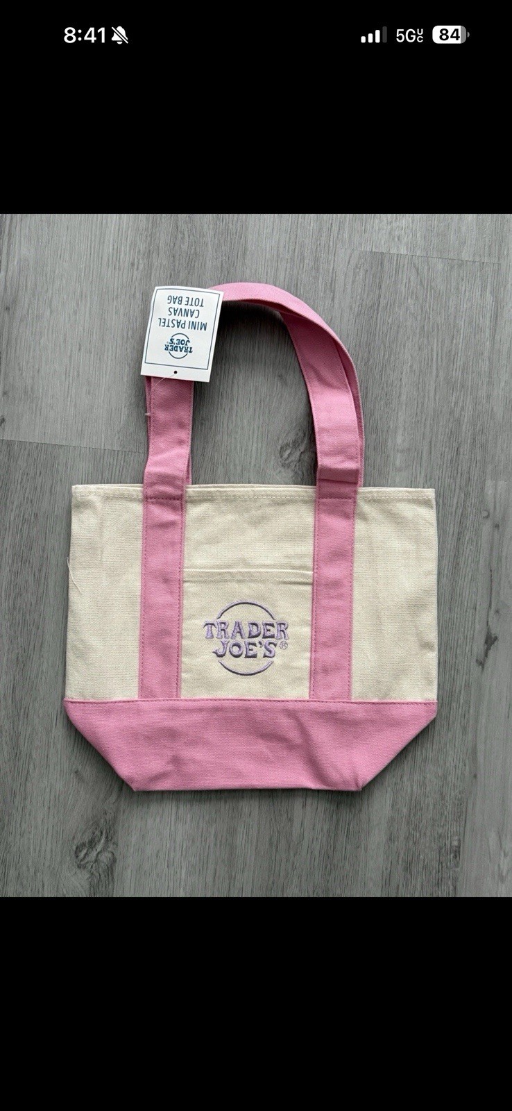 Trader Joe’s Mini Pastel Canvas Tote Bag Multicolor 13x6x10 in New