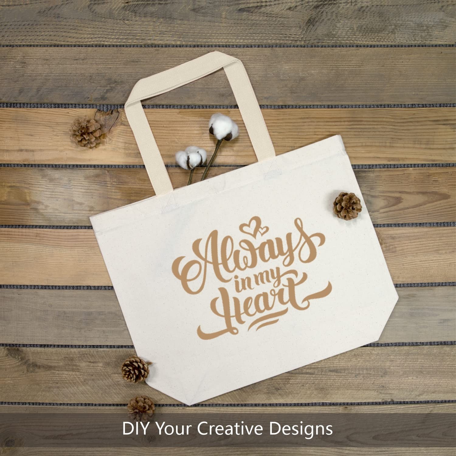 2-Pack Canvas Tote Bags with Magnetic Snap, Reusable Grocery Shopping Bags, D…