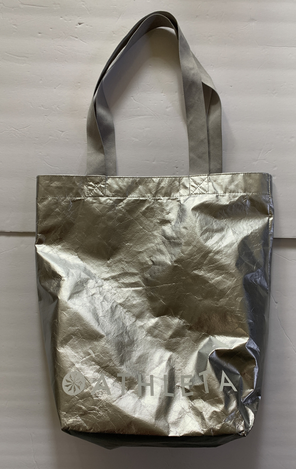 ATHLETA Lot 14.25 17.5” SILVER SHOPPING BAGS Reusable 100% B Corp Recycled Totes