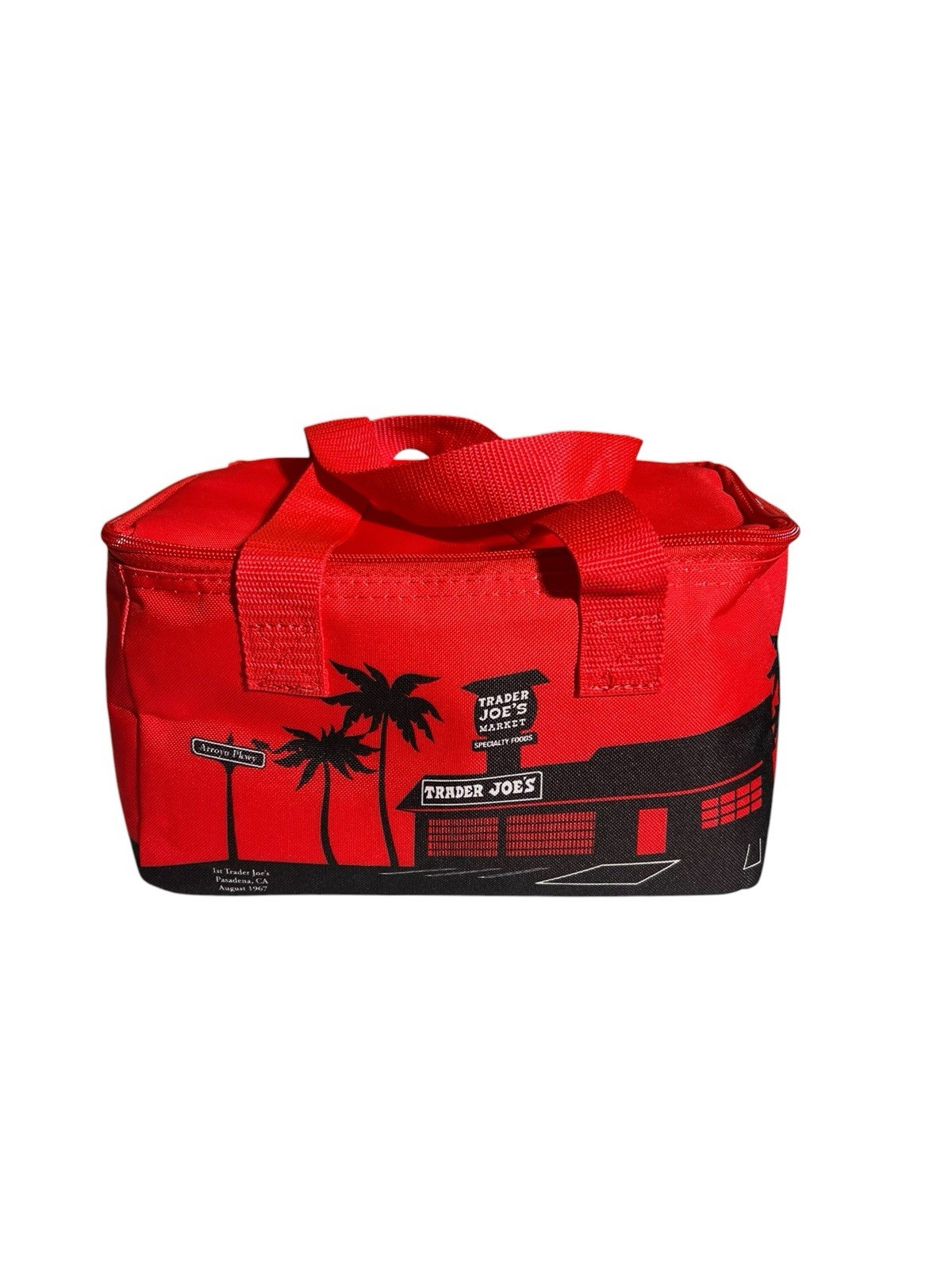 Red & Green Holiday Trader Joe’s Mini Insulated Cooler Tote Lunch Bag Limited