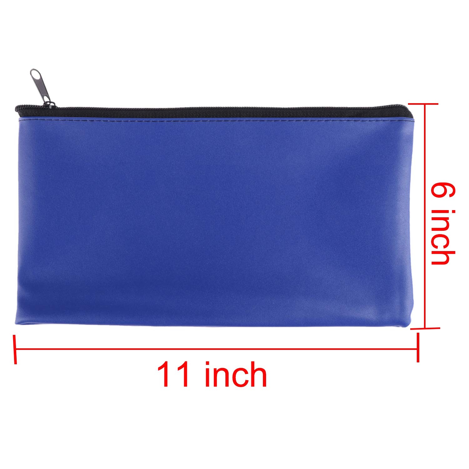 Tongnian Bank Bag Money Pouch Leatherette Security Deposit Bags Small, Blue