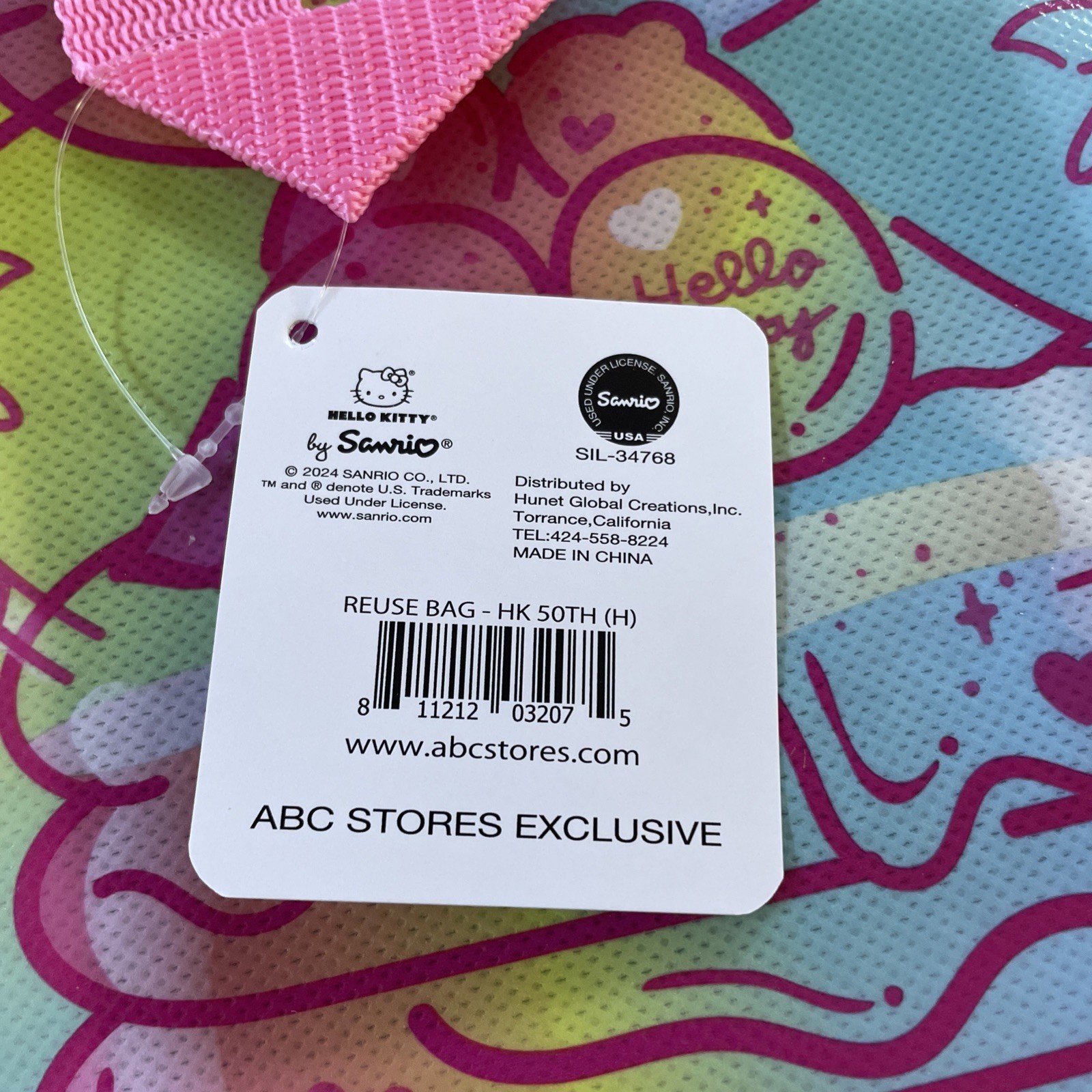 HAWAII ABC Hello Kitty Aloha REUSABLE SHOPPING BAG , 50th anniversary Sanrio