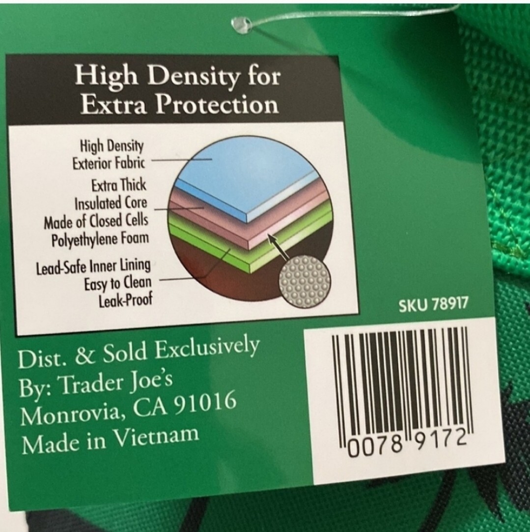 Trader Joe’s Mini Insulated Cooler Tote Lunch Bag Green