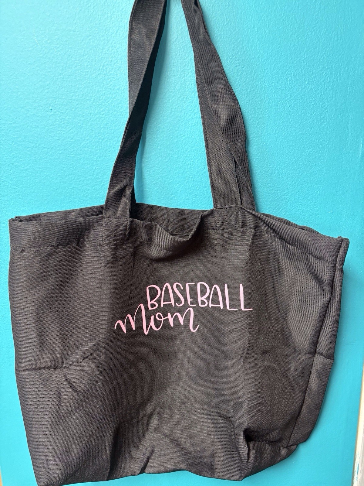 Baseball Mom Reusable Tote Bag 100% Polyester with Handles