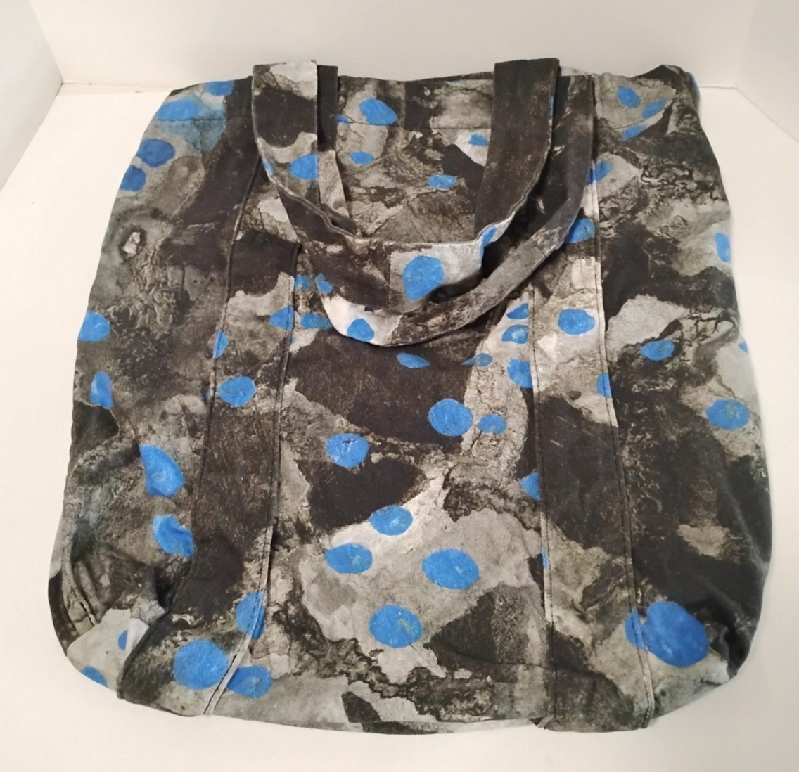 IKEA Canvas Tote Bag Black Gray Blue Annanstans Cotton