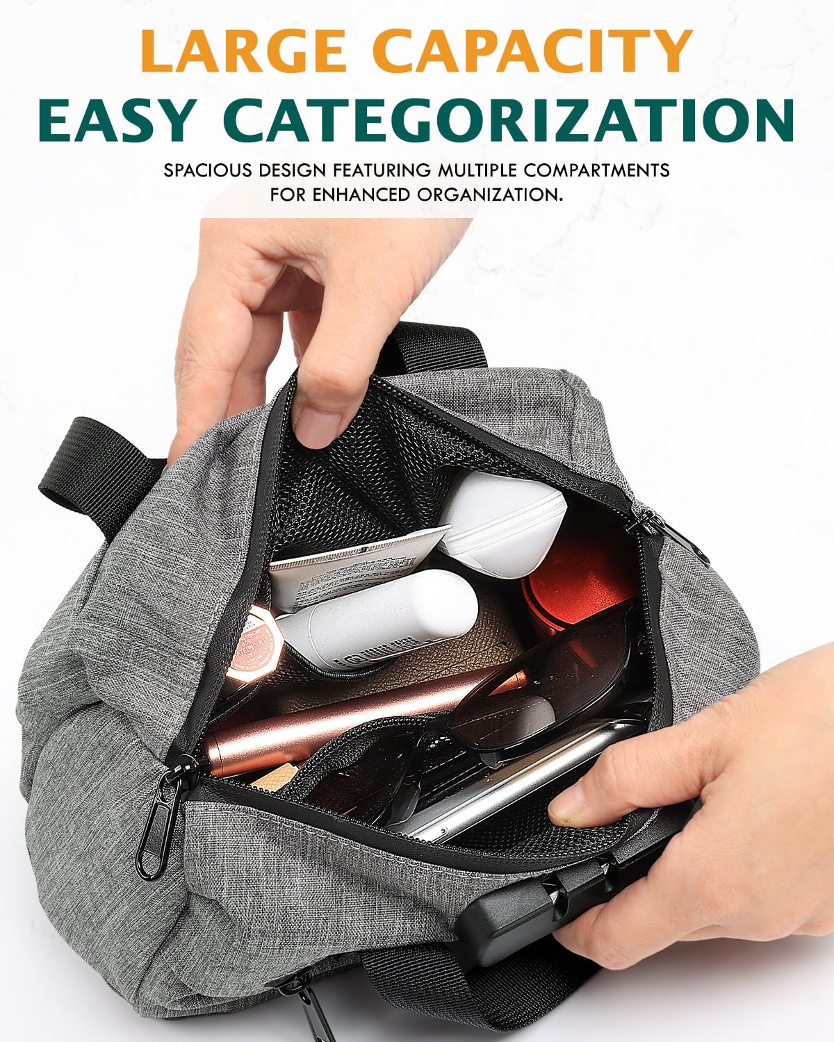 SafeDelux Smell Proof Bag with Combination Lock, Odorless 9″x4″x5″, Grey