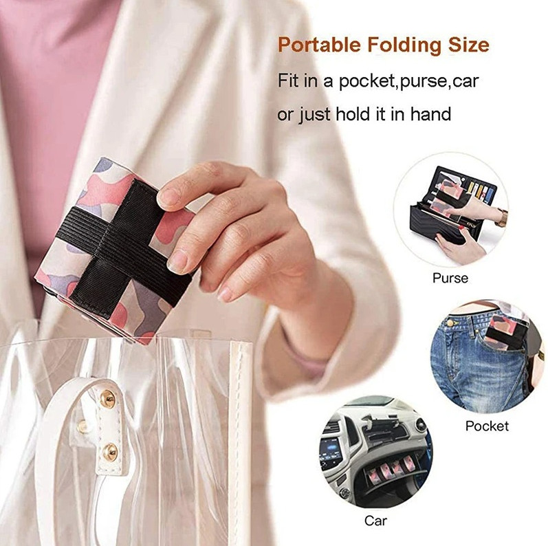 1pc Foldable Camouflage Shopping Bag Large Capacity Travel Tote – NEW