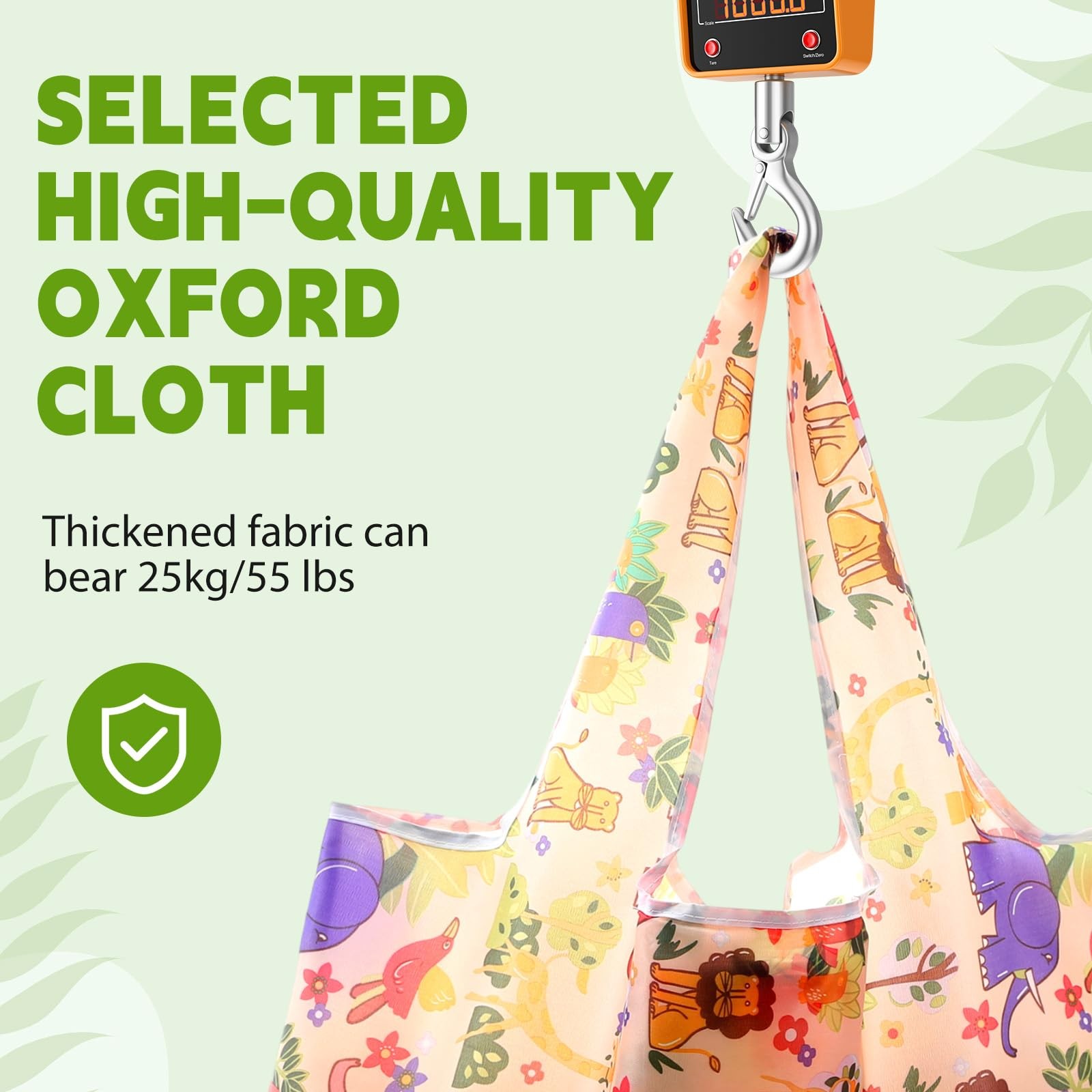 15 Pcs Extra Large 55lbs Foldable Reusable Grocery Bag 210d Large Tote Oxford…