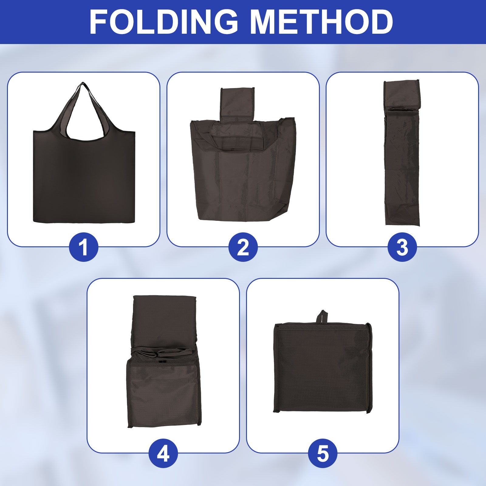 Reusable Grocery Bags Washable Shopping Totes with Handles Coffee