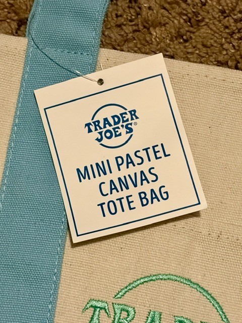 NEW Trader Joe’s Mini Pastel Canvas Tote Bag – Baby Blue