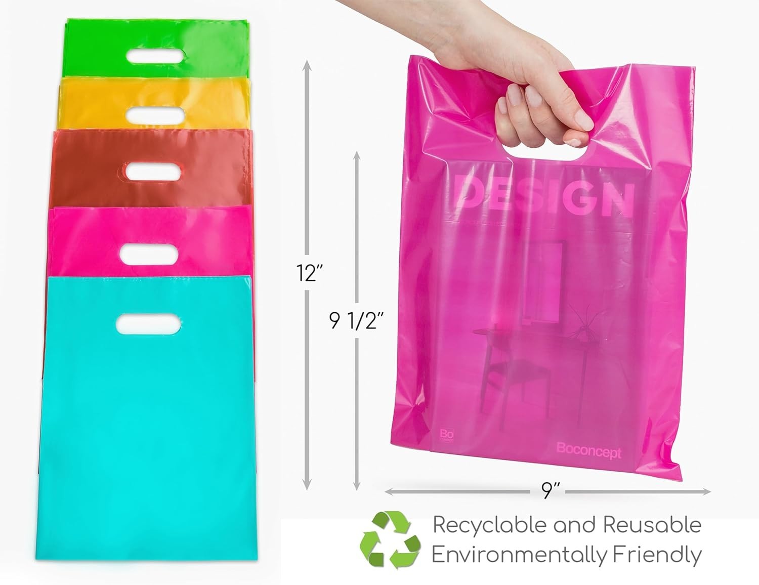 Vibrant 100 Pack 9×12 Glossy Merchandise Bags – Perfect for All Occasions
