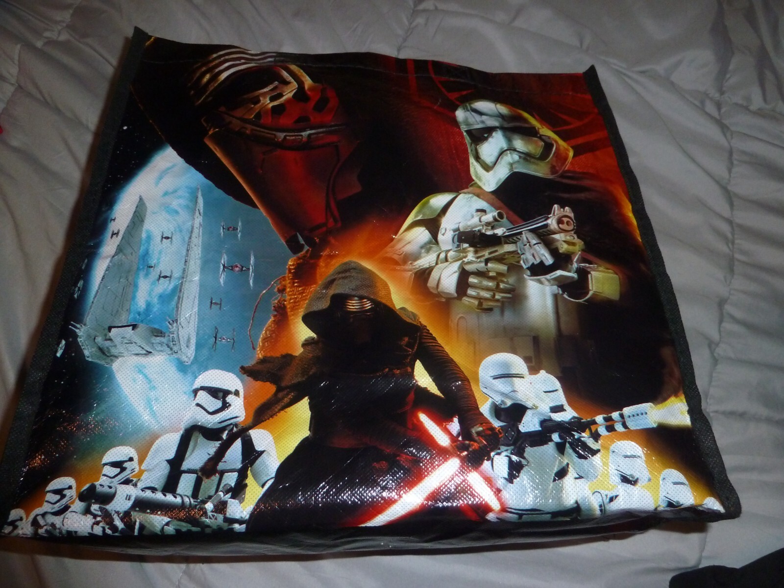 Star Wars Disney Kylo Ren Storm Trooper Reusable Shopper Tote Bag 13″ x 13″ x 5″