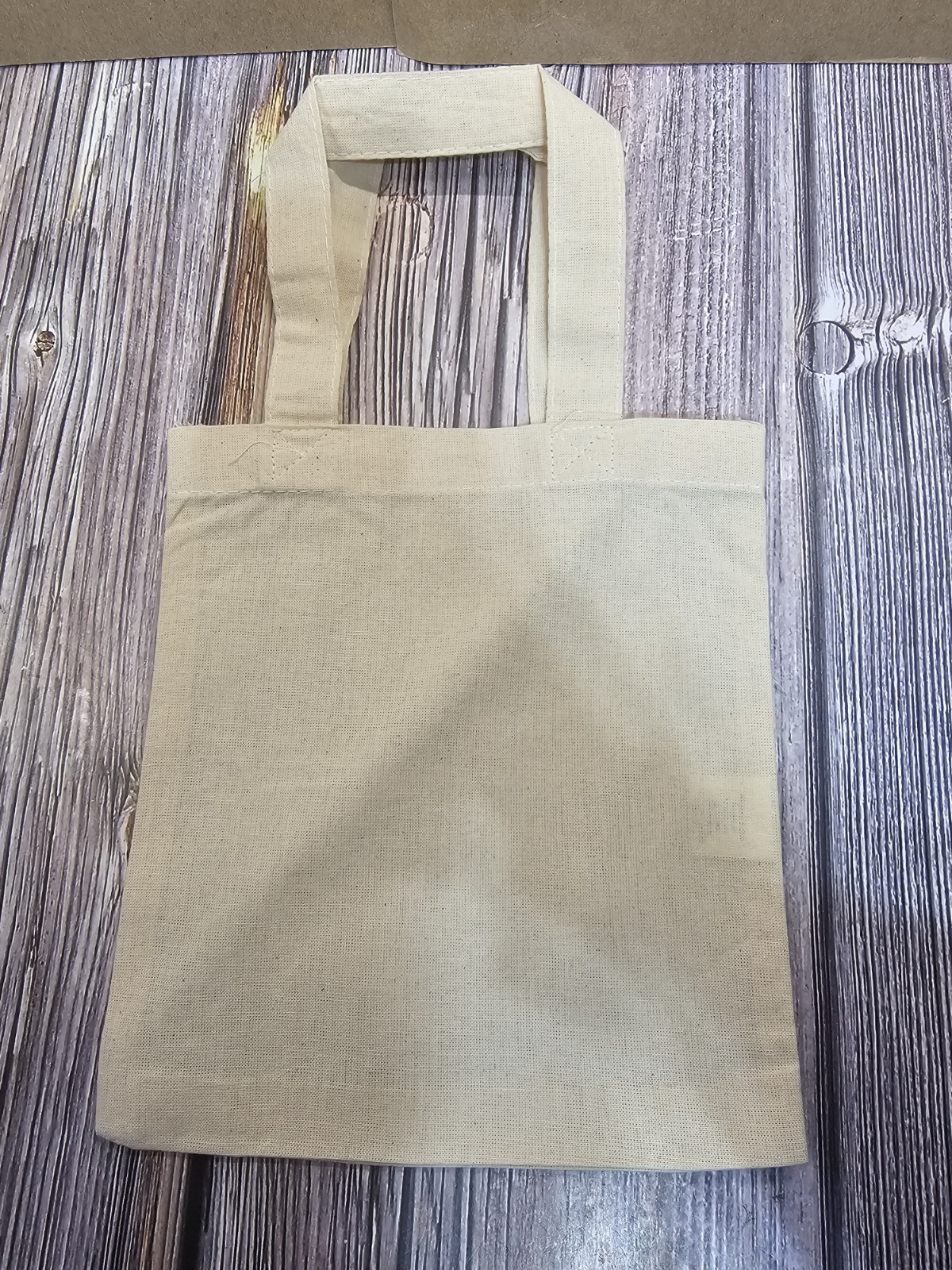 lot of 35 Cream Natural Small Shopping Tote bag Canvas Reusable 8 x 8 1/2 gusset