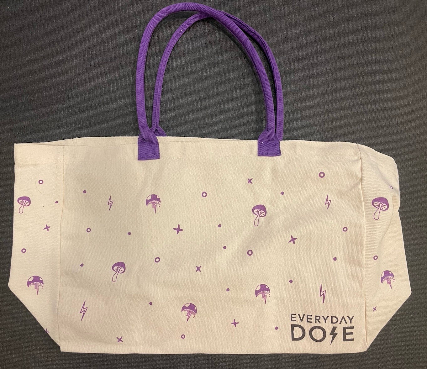 Everyday Dose Mushroom Coffee Canvas Tote Bag Purple Mushroom Lightning – NEW