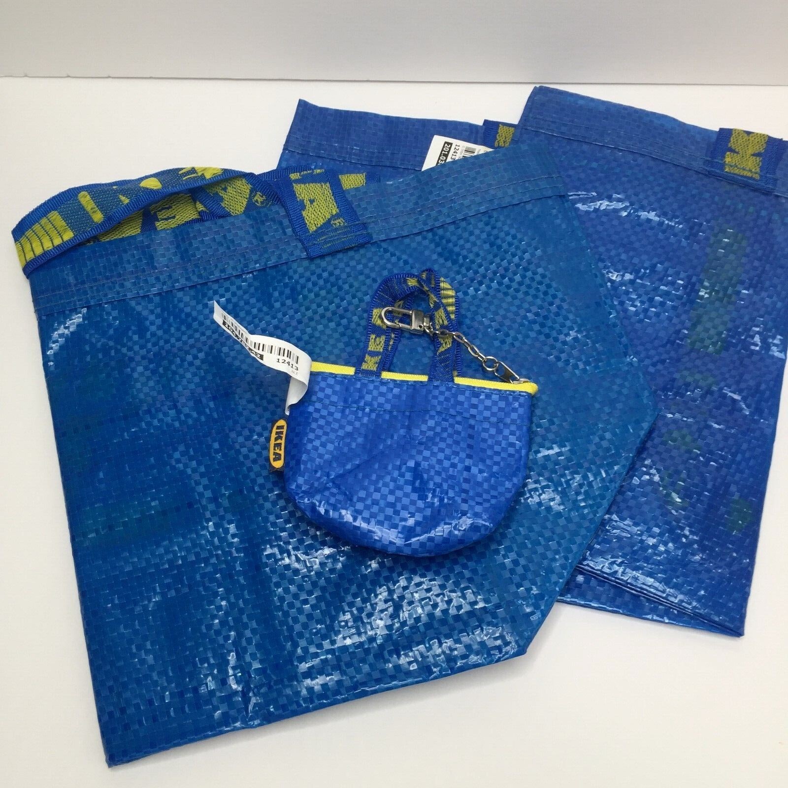 Ikea Coin Purse 2 Brattby Frakta Small Blue Tote Bag Lunch Shopping Grocery