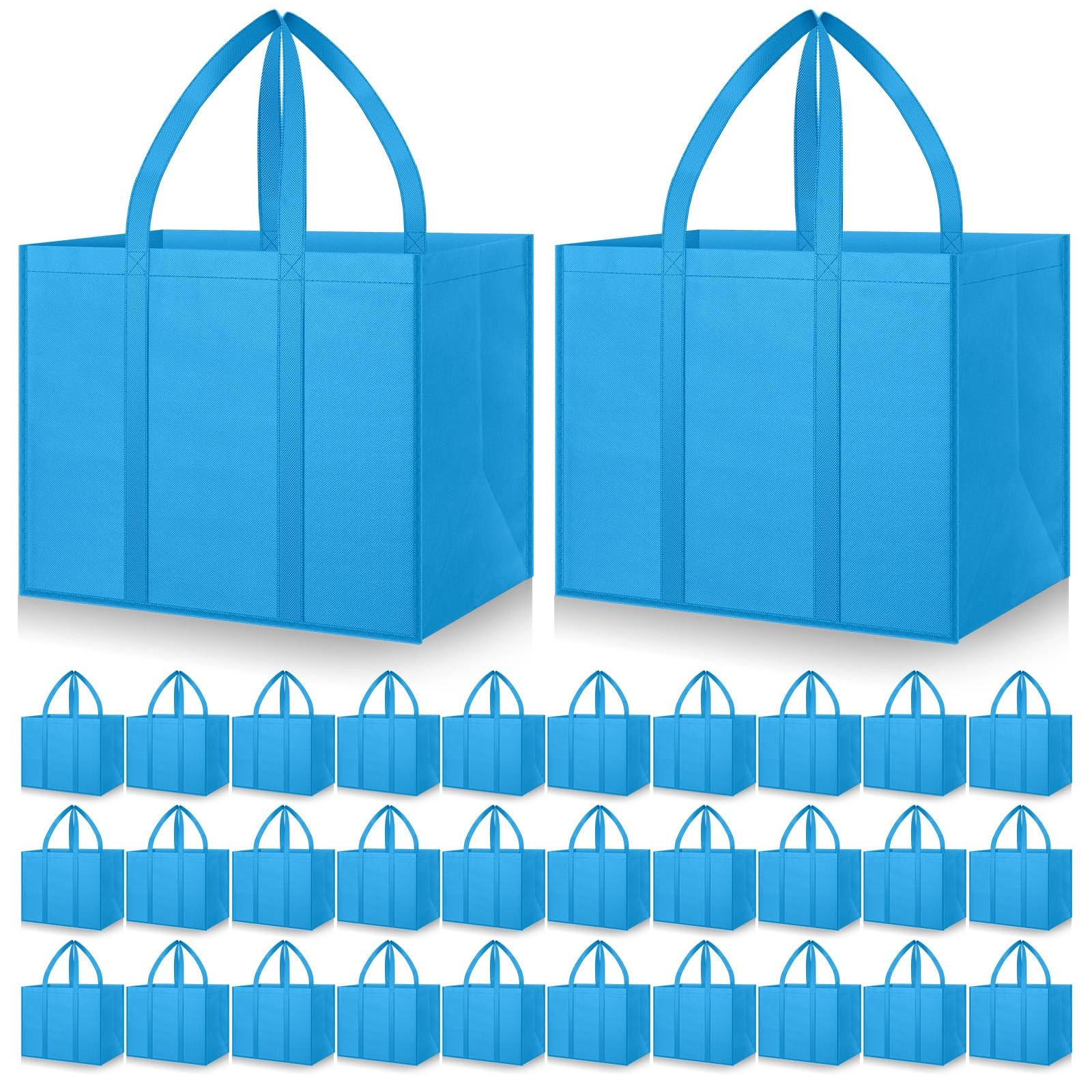 Hillban 30 Pack Reusable Grocery Bags Bulk Heavy Duty Large Shopping Bags Was…