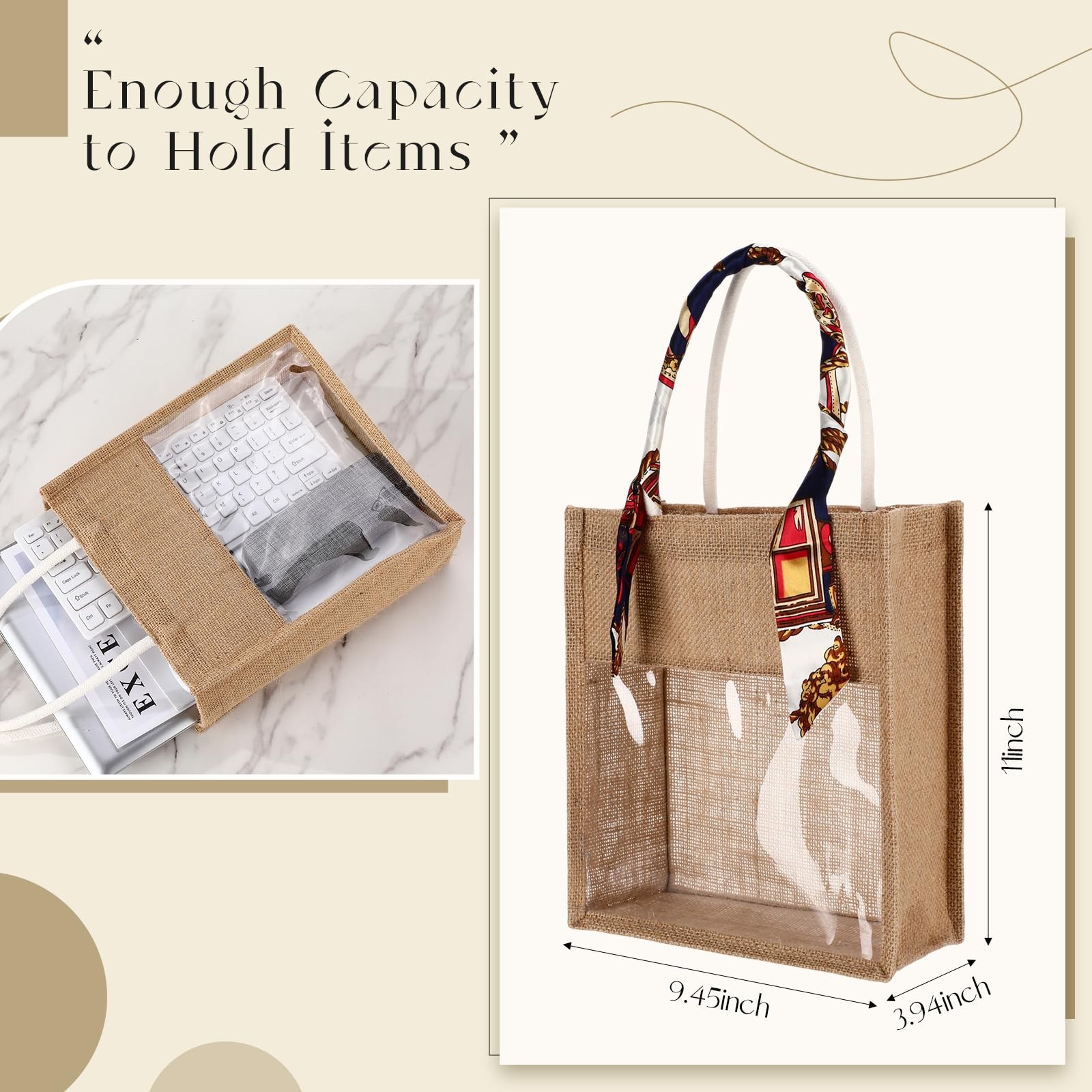 16 PCS Burlap Tote Gift Bags Soft Handles Heavy Duty Multipurpose Jute Shop