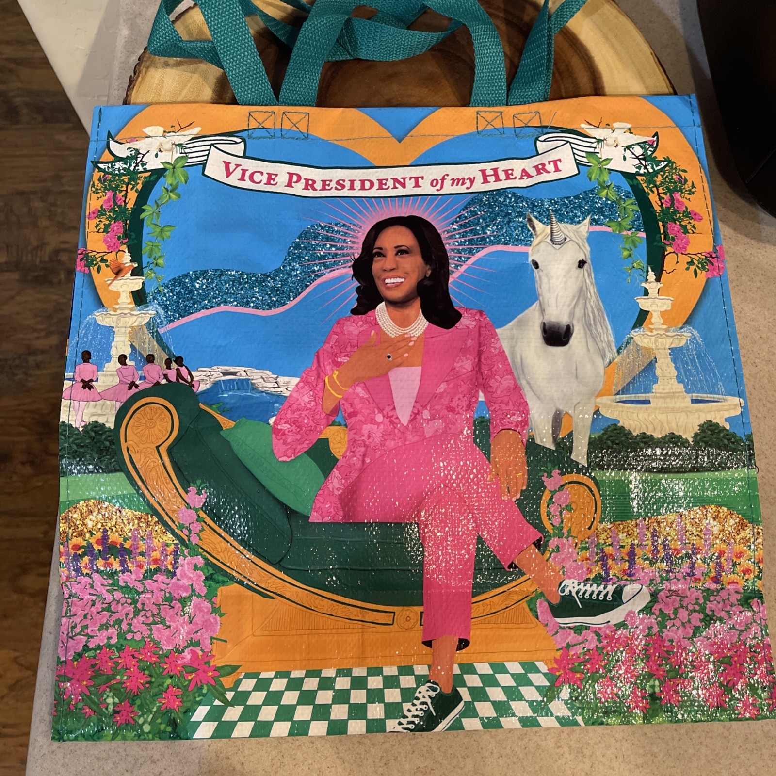 KAMALA HARRIS TOTE Shopping BAG 15 X 15 “VICE PRESIDENT of my Heart” Plastic