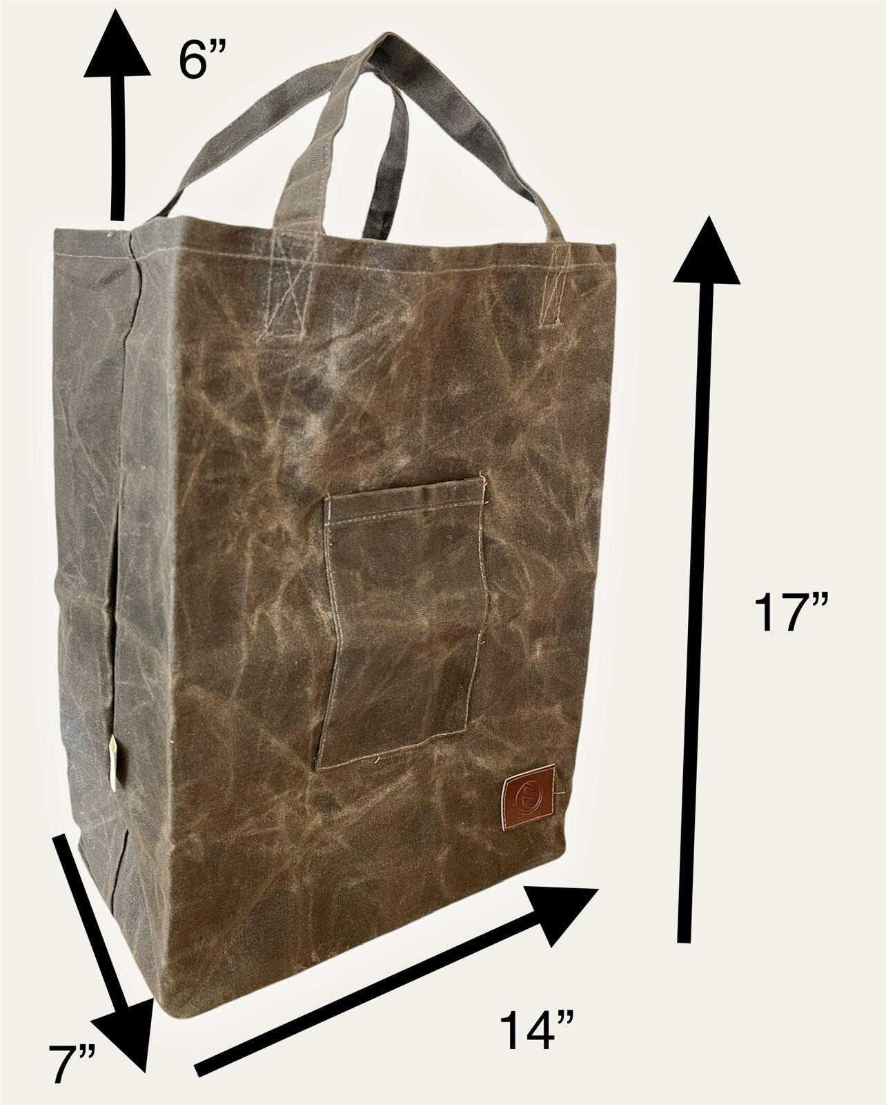 Waxed Canvas Tote Bag, Heavy Duty Grocery Shopping, Market bag, Beach Bag, New