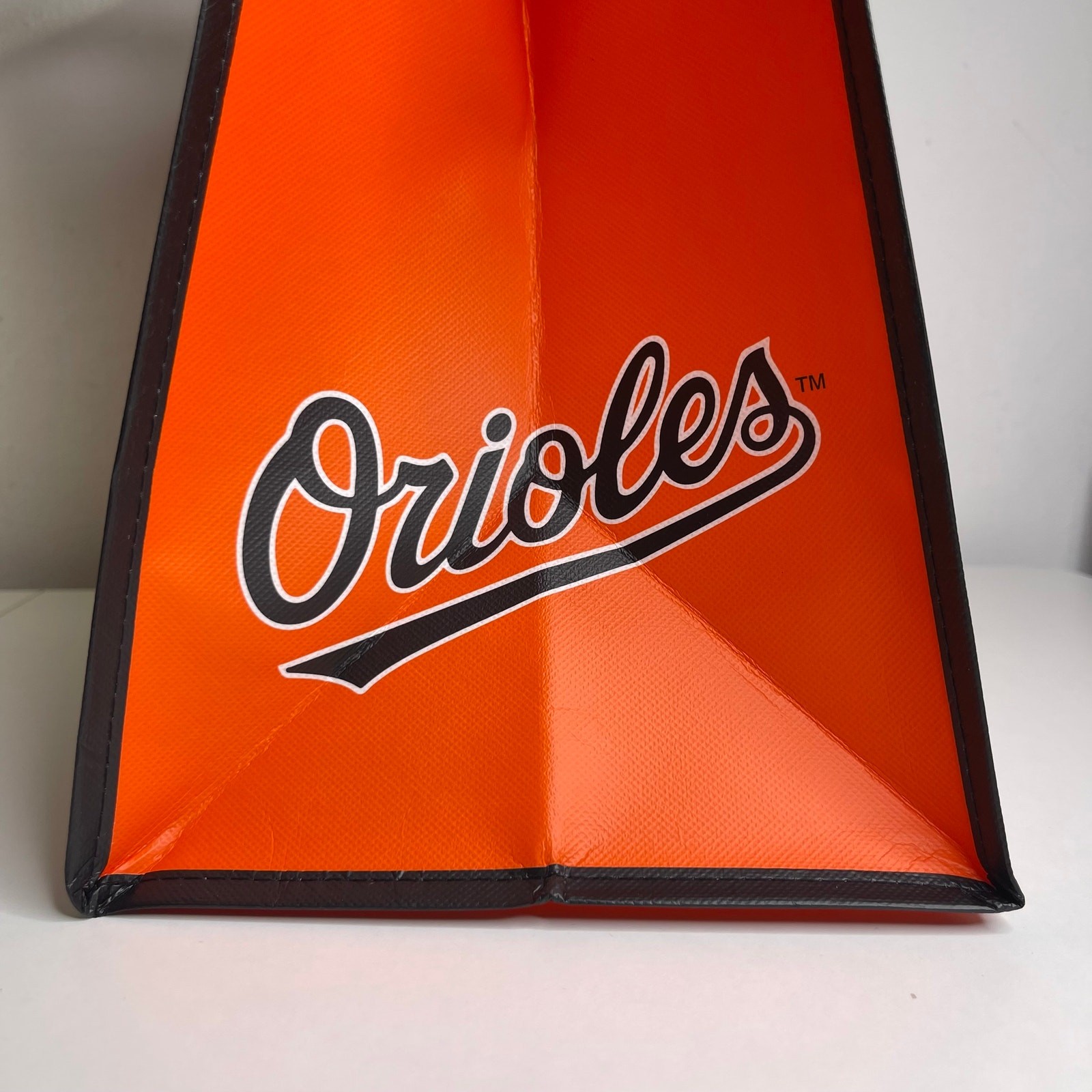 Set of 2! Baltimore Orioles Baseball Orange Black Reusable Shopping Tote Bag MLB
