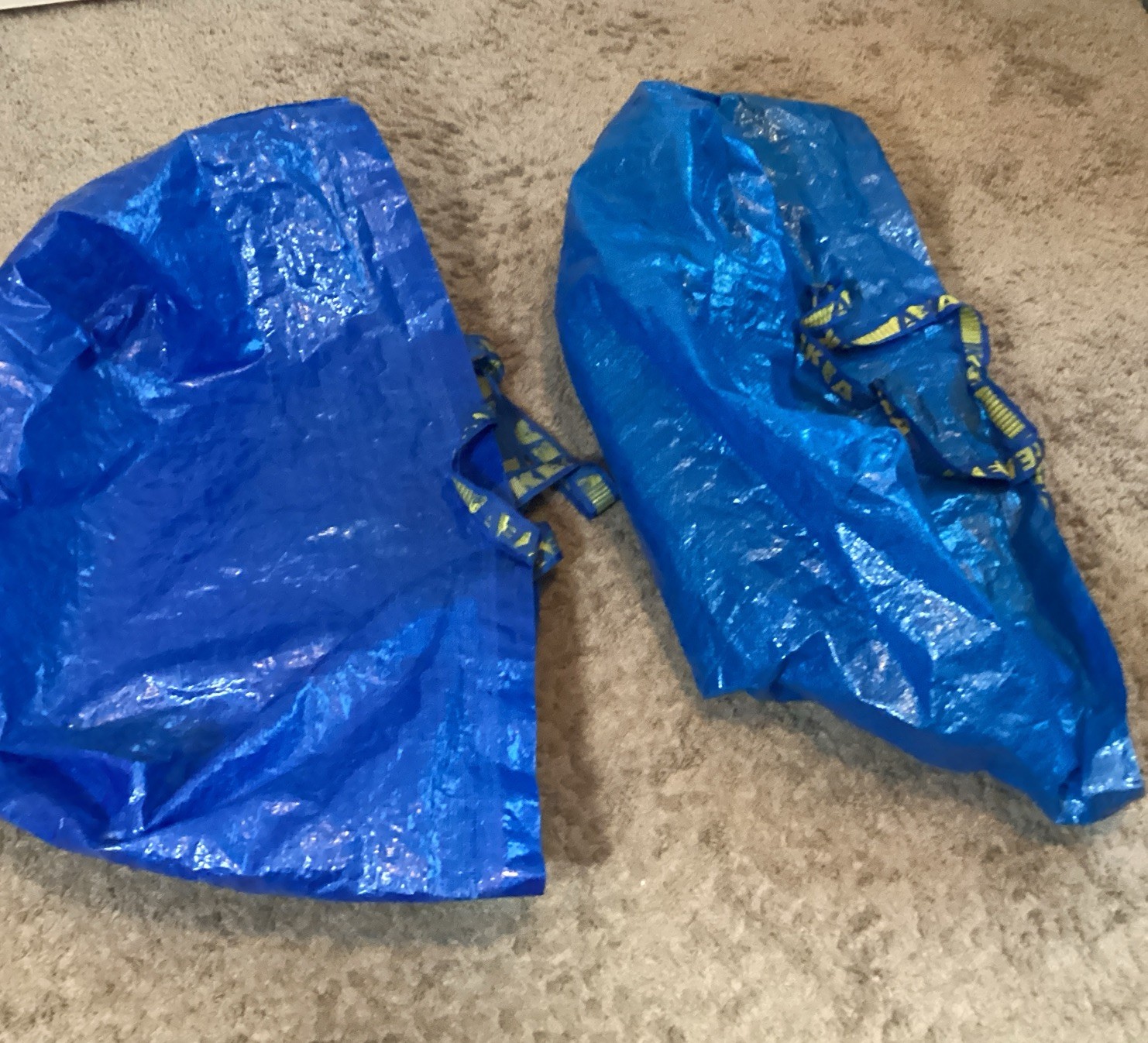 Ikea lot of 2 Blue Shopping Bags # 2318 19gal. #1313