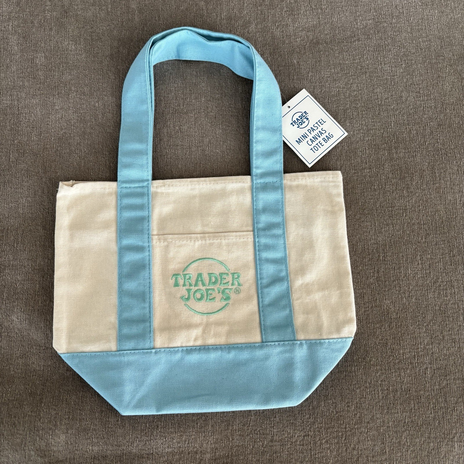 Trader Joe’s Mini Pastel Canvas Tote Bags Set of 4 Cotton Polyester Multicolor