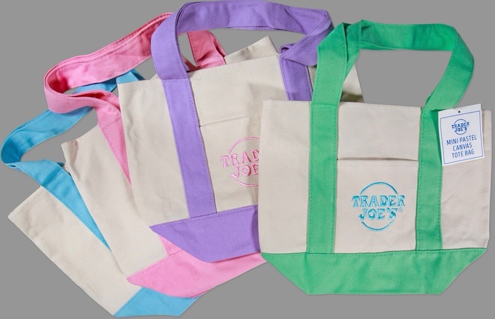 NWT- Trader Joe’s Mini Canvas Tote Bag (ONE BAG, CHOOSE COLOR)