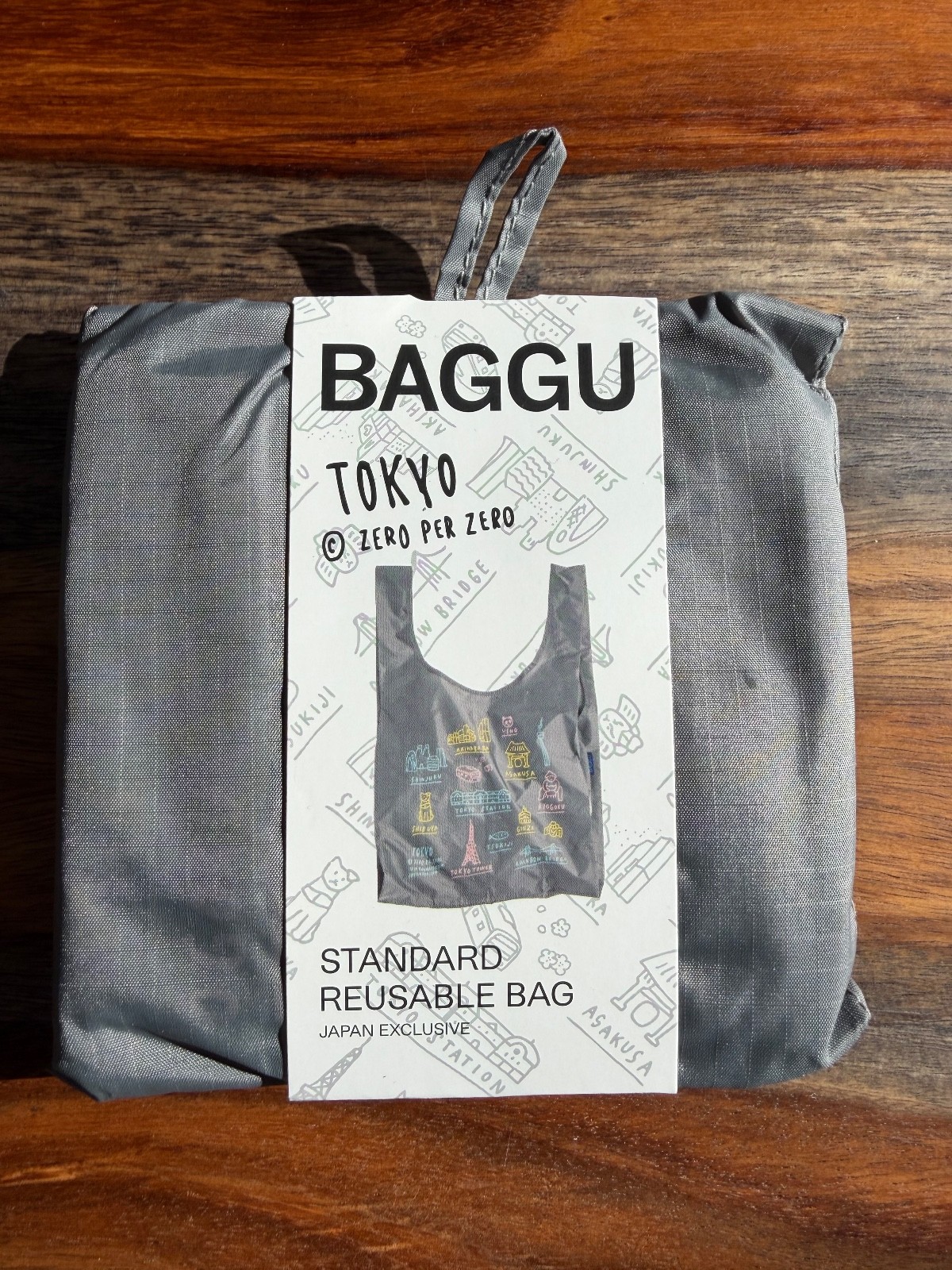 BAGGU Tokyo Map Japan Exclusive Standard Reuseable Bag – gray